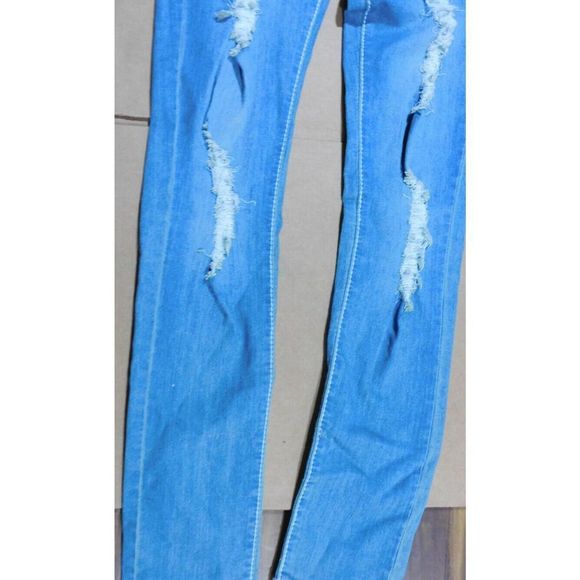 D-FUZ stoned BLUE STUDDED SKINNY DENIM JEANS MUTI SIZES - Picture 2 of 7